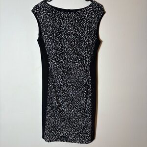 Lauren Ralph Lauren Black & White Printed Sheath‎ Dress Size 10P